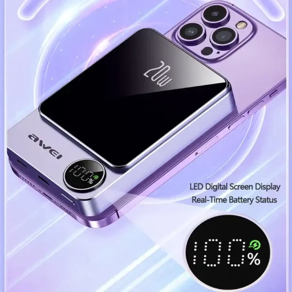 awei p39k 10000mah 20w pd wireless magnetic powerbank