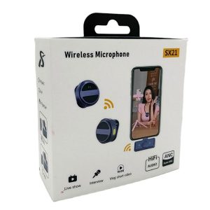 sx21 new 2 in 1 wireless lavalier microphone – dual mic setup for crystal clear mobile recording