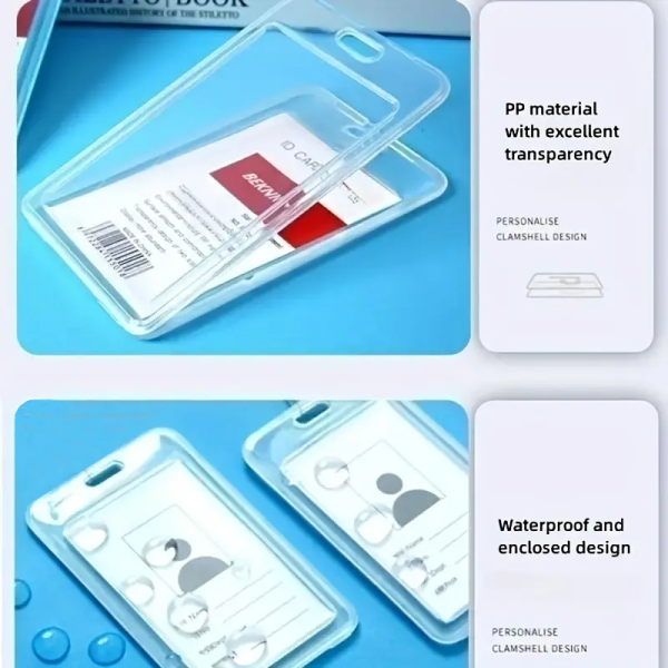 foldable pp plastic id card cover / card holder