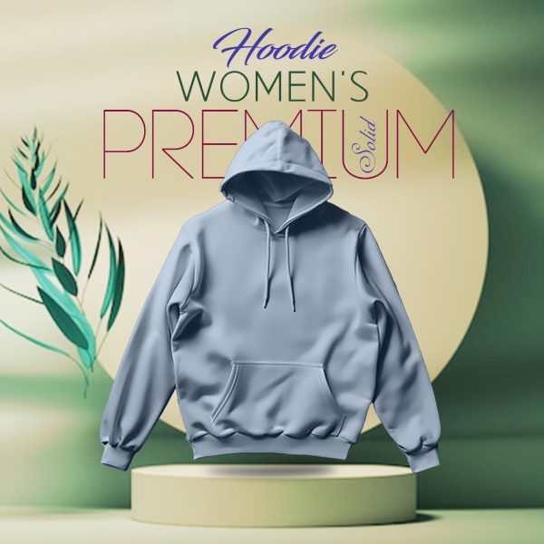 premium comfortable (solid sky) ladies winter hoodie