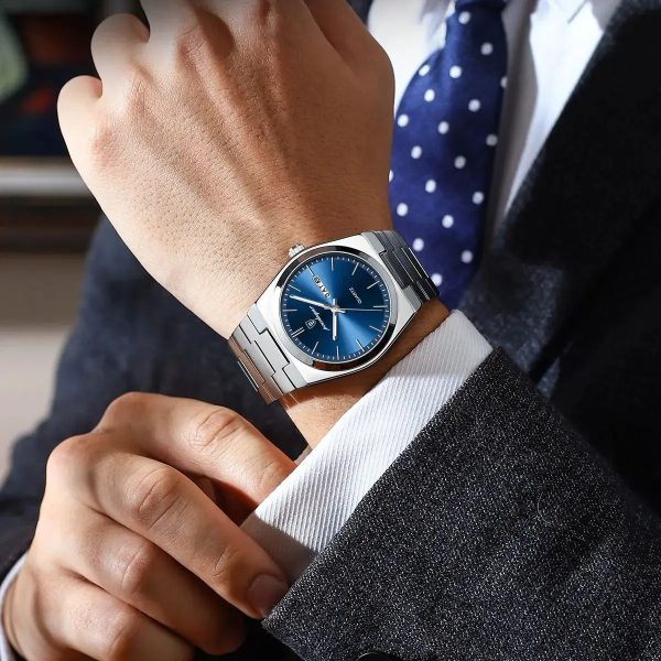 poedagar 930 men's new luxury luminous date week stainless steel quartz watch for me