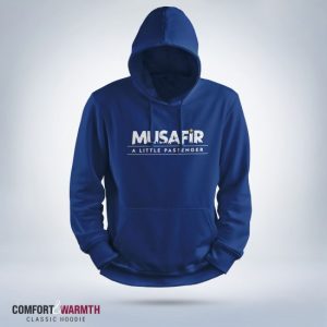 "musafir a little passenger" islamic hoodie (royal blue)