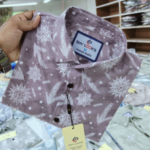 pure cotton full sleeve print shirt for men's