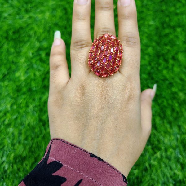 royal ruby cluster statement ring