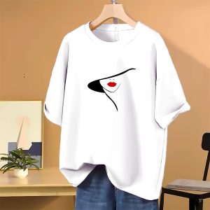lovely drop shoulder t shirt for women