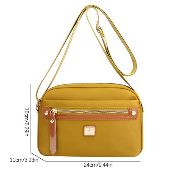 nylon fashion cross body bag lightweight portable shoulder bag (golden)