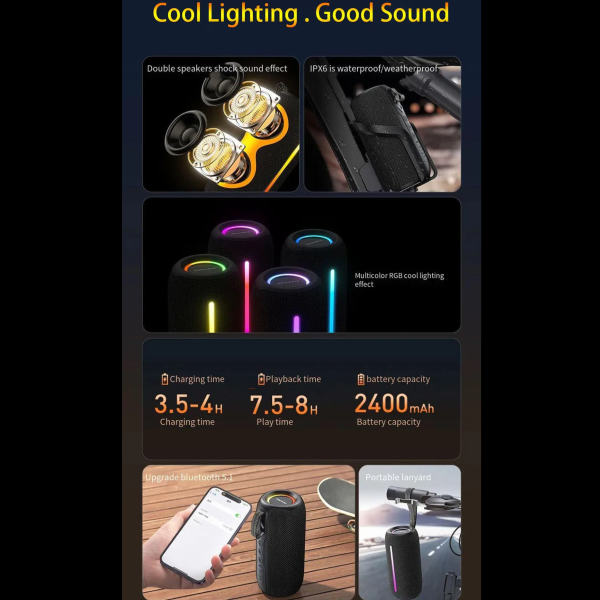 awei y788 led flashing soundbar bluetooth speaker (six month warrenty )