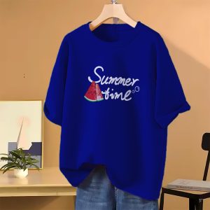 drop shoulder t shirt for women (blue)
