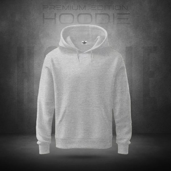 stylish premium quality solid color hoodie ash