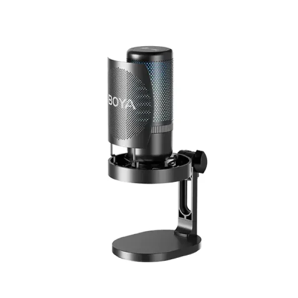 boya k3 vibrant lighting condenser usb microphone with rgb & noise cancellation