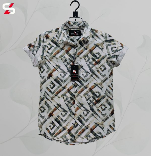 luxury popcorn half sleeve print shirt shy looks