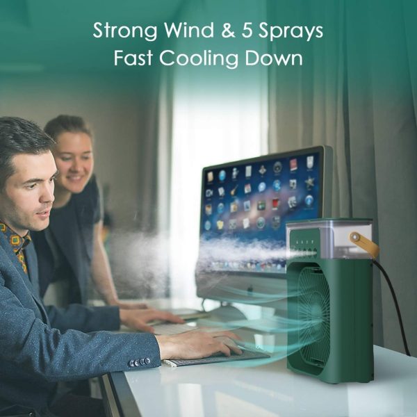 3 in 1 air cooling usb fan with led night light water fan