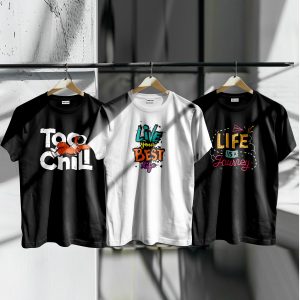 Unique Design Cotton T-Shirt 3-Piece Combo Pack