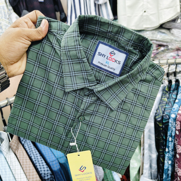 pure cotton full sleeve check shirt for men's