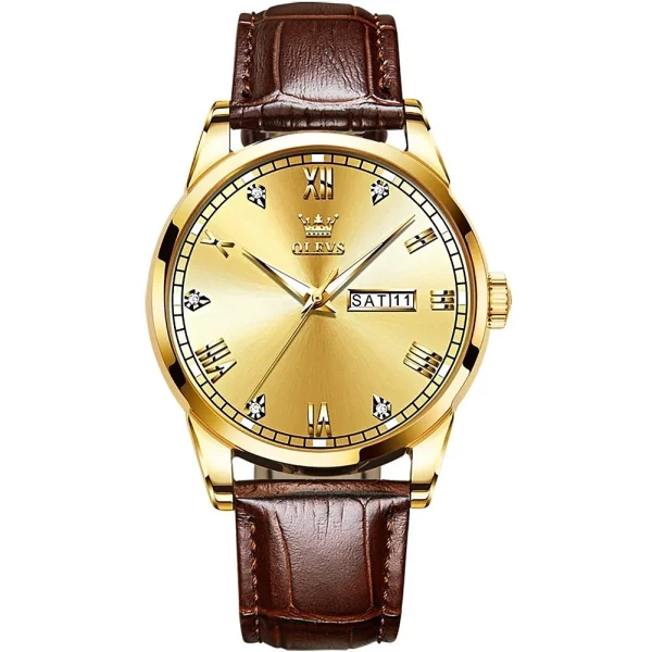 olevs 6896 luxury simple and modern watch (golden)