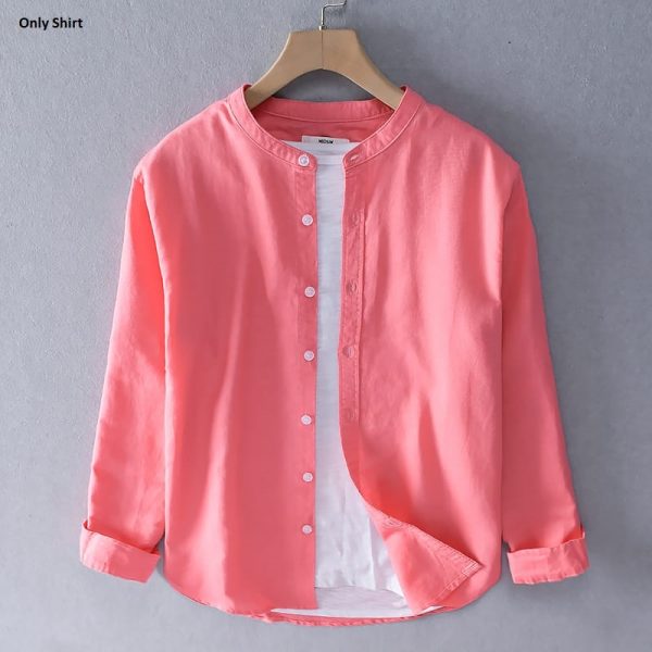 3 pcs combo men's ban collar cotton shirt