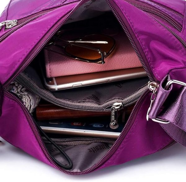 women’s nylon waterproof large capacity crossbody bag (red)