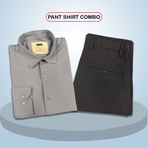 premium shirt & pant combo (formal / casual) (ash & black)