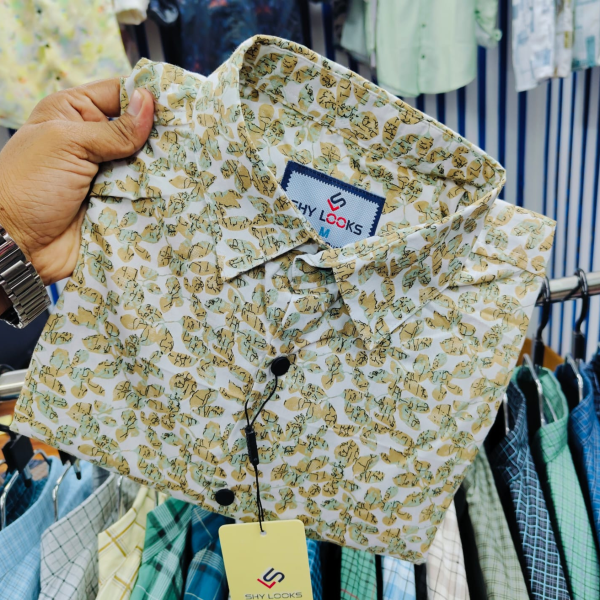 pure cotton full sleeve print shirt for men's