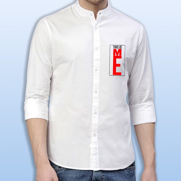 premium printed ban collar shirt for men