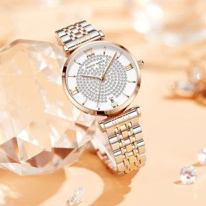 trsoye women's two tone chain watch