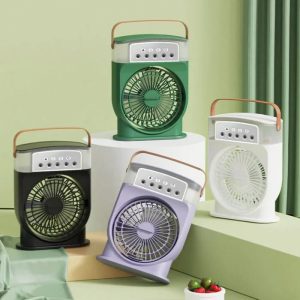 3 in 1 air cooling usb fan with led night light water fan