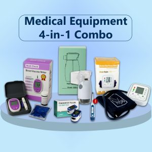 medical equipment 4 in 1 combo pack with free thermometer (glucose meter + nebulizer + bp monitor + oximeter)