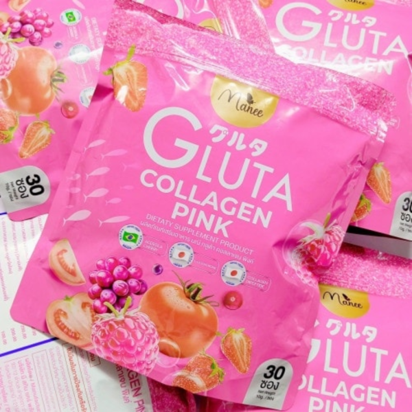 manee gluta collagen pink juice – 1 pack (30 sachets)