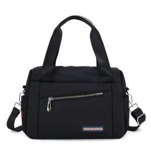 luxury bag waterproof nylon shoulder ladies travel crossbody (black )
