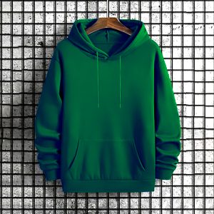 stylish premium quality solid color hoodie green