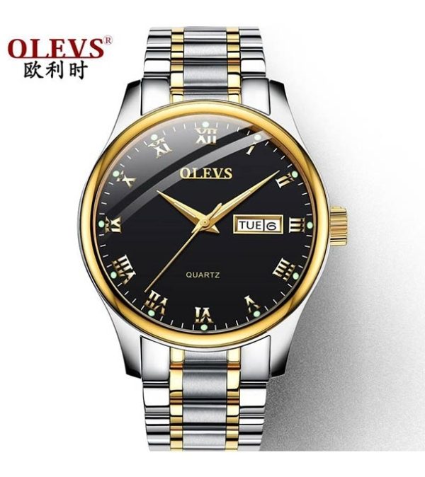 olevs 5563 chain watch –( black dial) for men