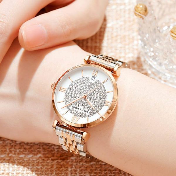 trsoye women's two tone chain watch