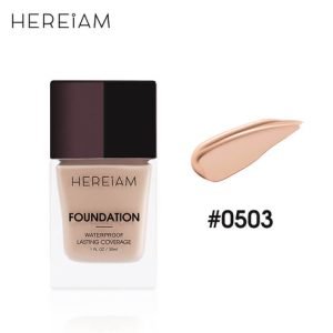 hereiam waterproof lasting coverage foundation(honey)