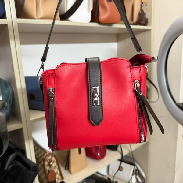 high quality messenger bags for women luxury crossbody shoulder bags female(red)