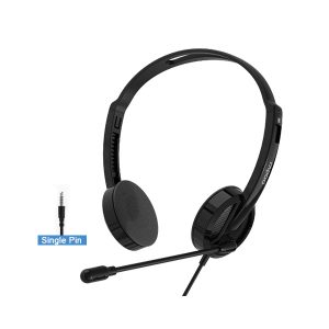 rapoo h101 wired stereo headphone – black