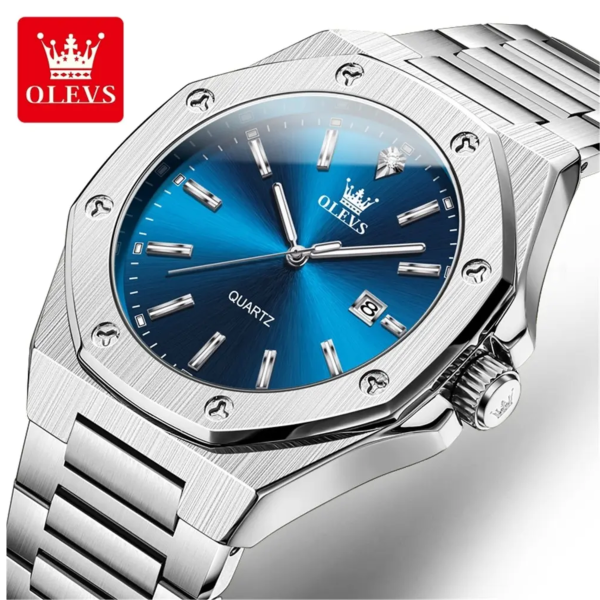 olevs 3613 luxury business watch for man sport stainless steel men watch luminous date watches quartz clock reloj