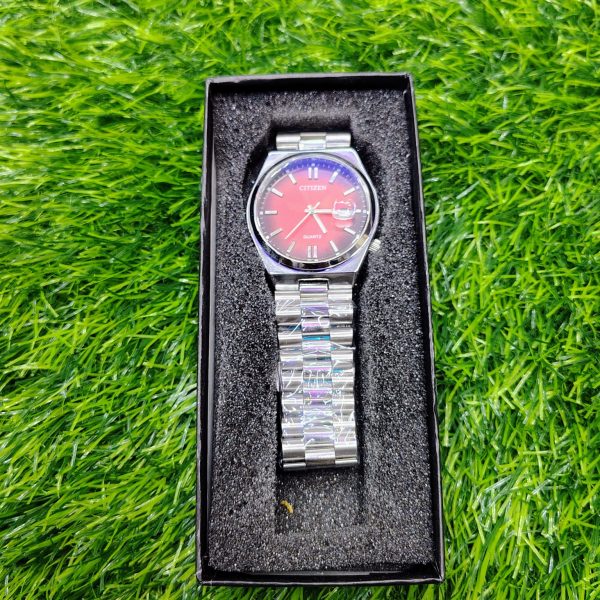 citizen tsuyosa men's burgundy dial watch