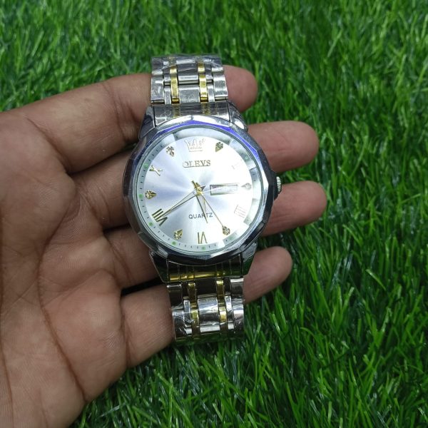 olevs 9931g new exclusive design quartz watch for men ( white)