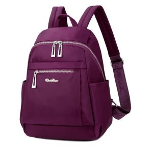nylon backpack durable waterproof casual shoulder bag (purple)