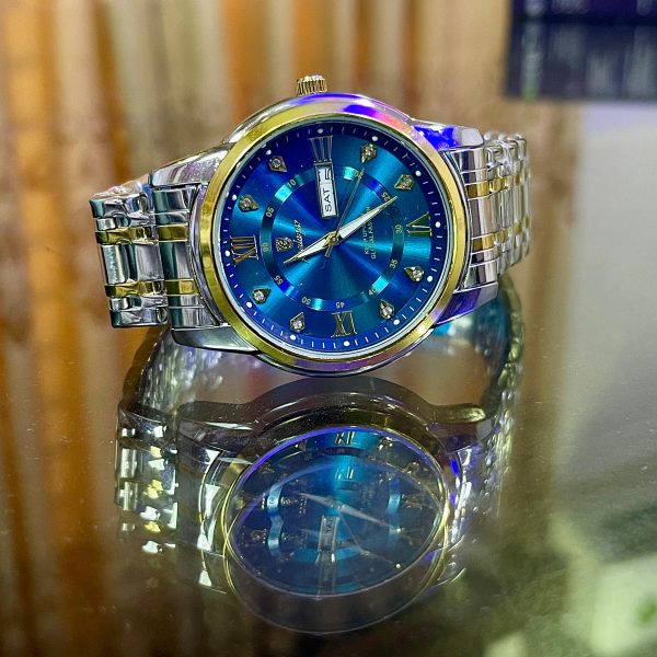 poedagar fashion quartz watch for men blue