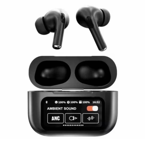 anc earbuds touch screen display ( black )