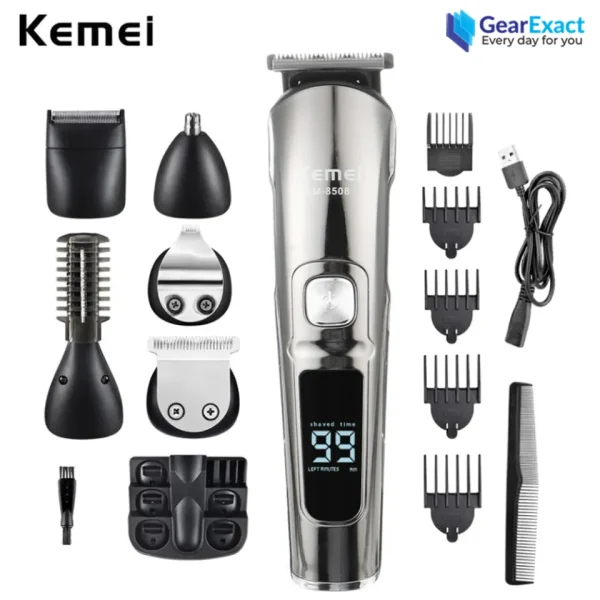 kemei km 8508 multi grooming kit 11 in 1 beard, hair, body, and face for men