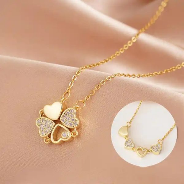 love heart magnetic pendant chain necklace