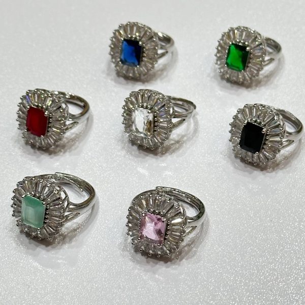 royal crystal shine adjustable ring