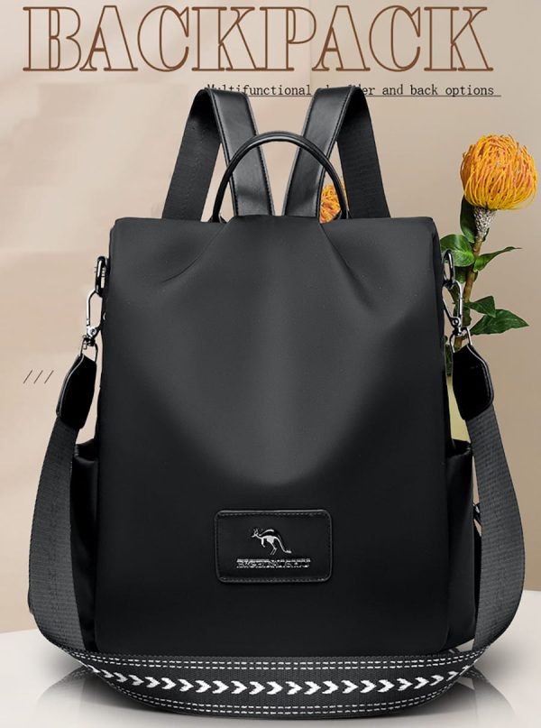 new texture oxford cloth women’s backpack(black)