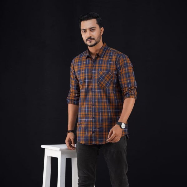 cotton full sleeve check shirt for men's