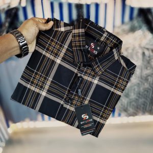 shy looks pure cotton full sleeve check shirt for men's