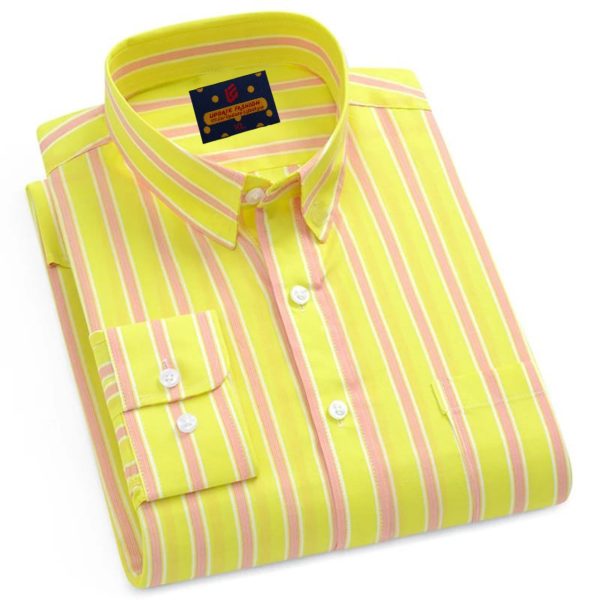 men's long sleeve stripe / print shirt