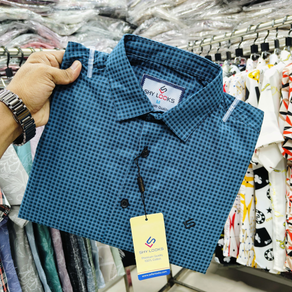 pure cotton full sleeve check shirt for men's