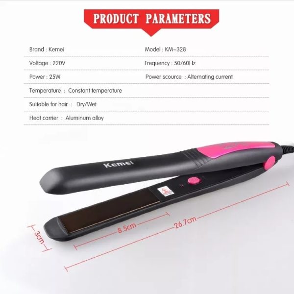 kemei km 328 professional hair straightener